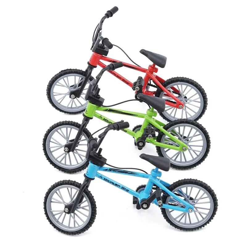 Boy Toys Finger Skateboards bicicletta con corda freno simulazione blu lega Finger Bike Toys for Children Gift Mini Size