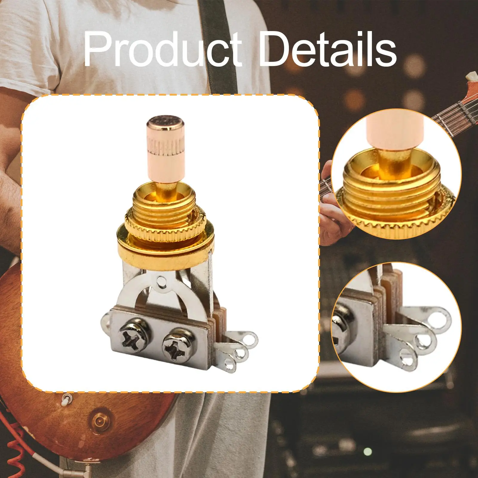 Electric Guitar 3 Way Toggle Switch Pickup Selector Switch Short Versatile Reliable Easy to Install Replacement for Men Women