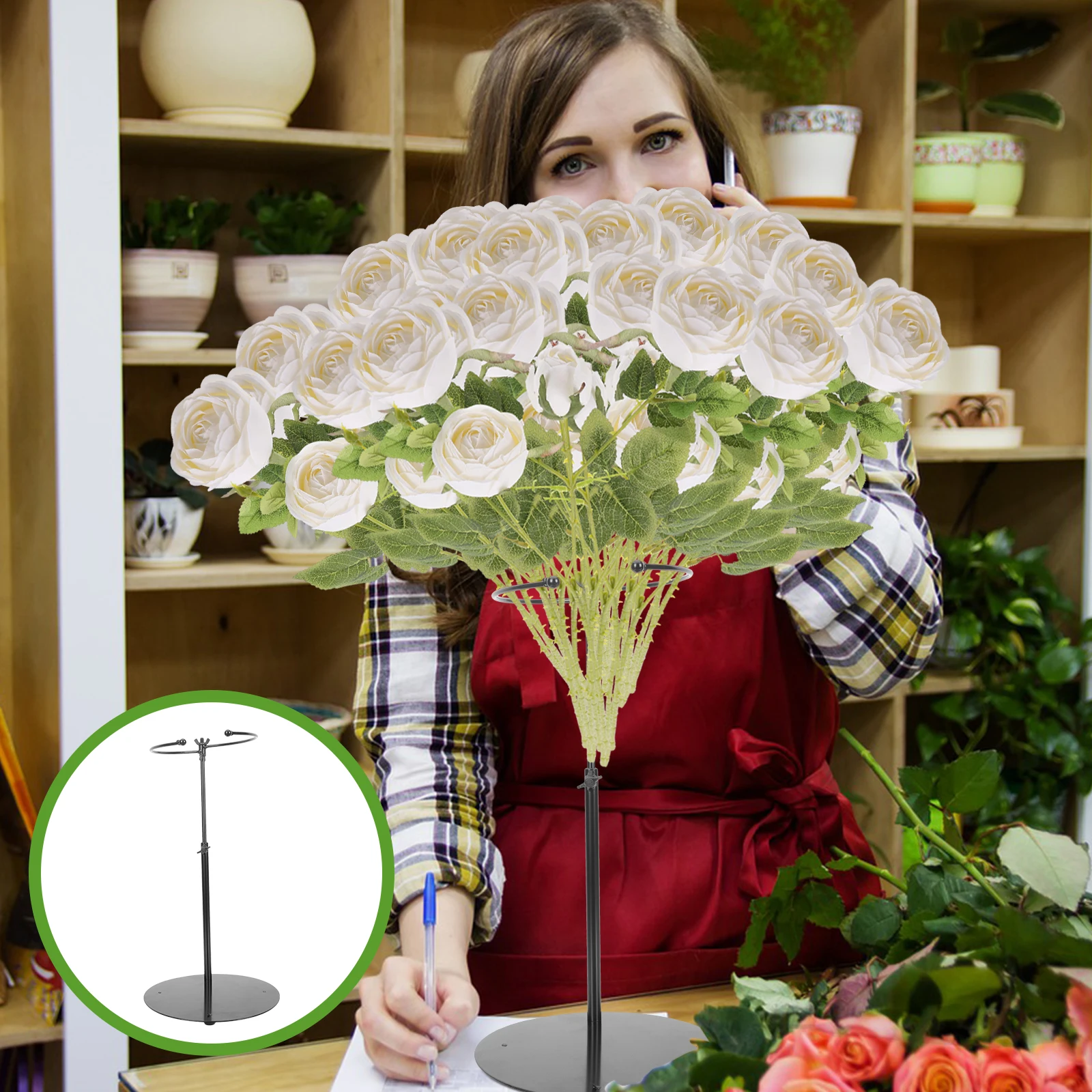 

Iron Holder For Flower Shop Supplies Fixing Desktop Bouquet Fixing Tool Bouquet Holder Rack Fresh Flower Takeaway