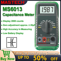 MASTECH MS6013 1999 Counts Portable 3 1/2 Digital Capacitance Meter Capacitor Tester 200pF to 20mF,Digital Capacimeter