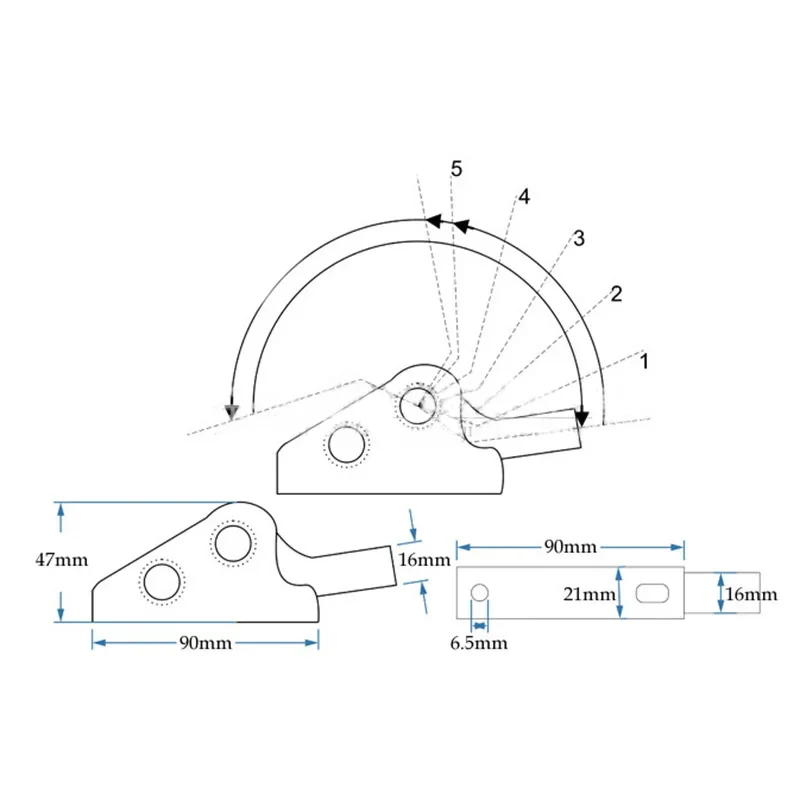 Useful High quality Hot sale Sofa Hinge Spare Parts 180 Degree 5 Level Accessory Chair Connecting Folding Metal