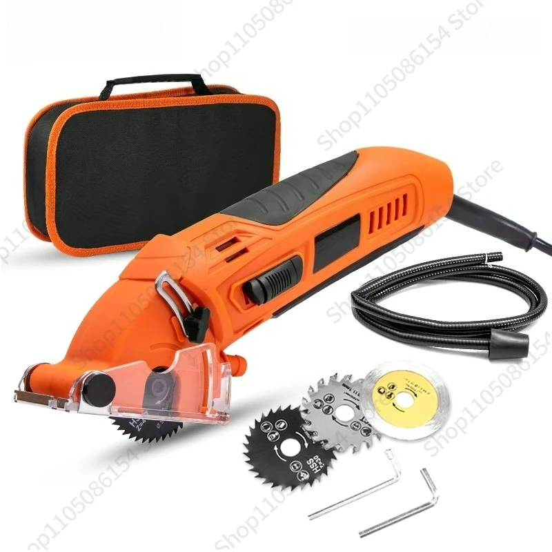 منشار دائري صغير محمول باليد 400 واط مع 3 شفرات منشار ومحول فراغ كهربائي لتقوم بها بنفسك آلة قطع الخشب والمعادن