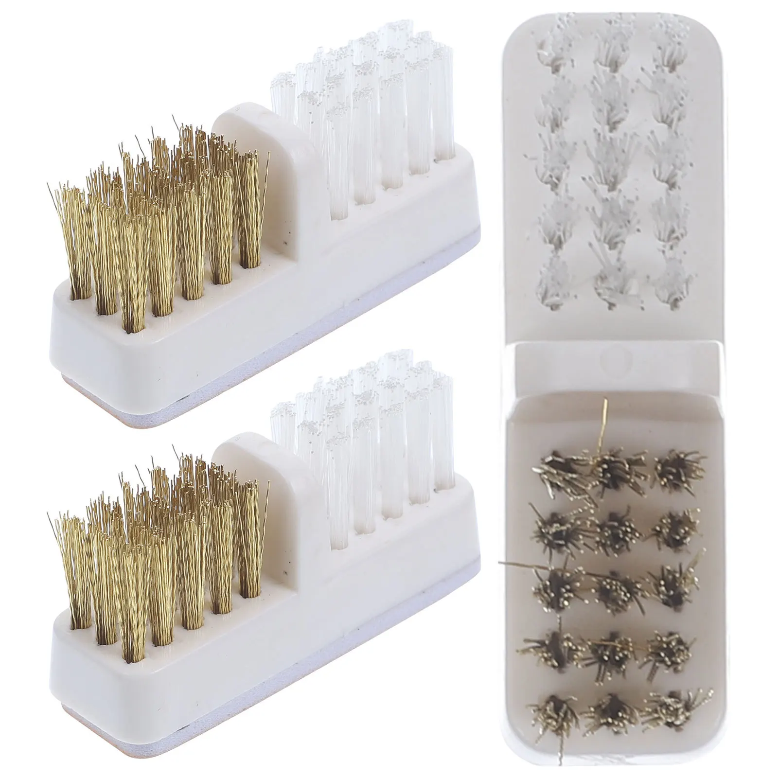 3 stuks nagelboren reinigingsborstel koperdraad gereedschap voor Nail Techs manicure onderhouds- en verzorgingsset accessoires