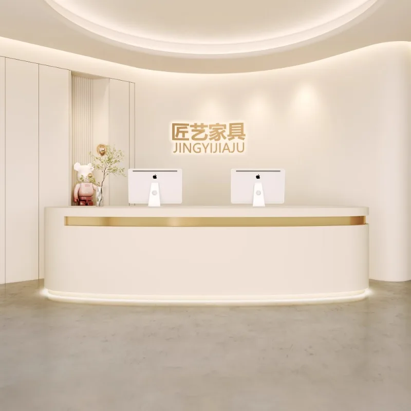 

Counter Executive Reception Desks Vanity Office Restaurant Shop White Front Reception Desk Beauty Escritorio Salon Furniture