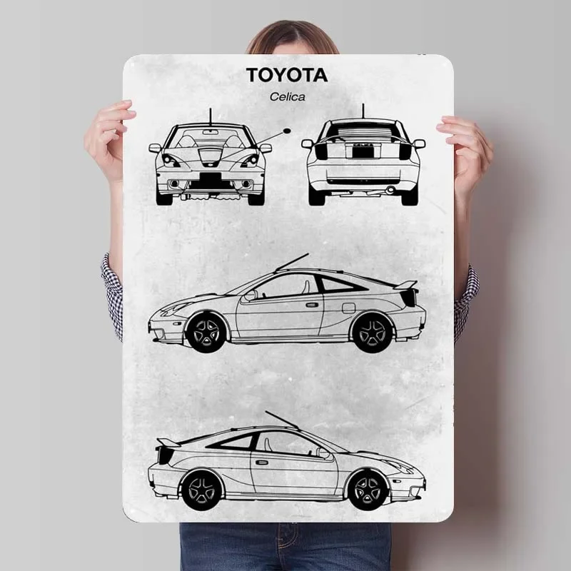 No233 Toyota Celica Car Metal Signs Gamer Room Decoration Man Custom Tinplate Sign for Garage Wall Art Decoration Coffee Bar