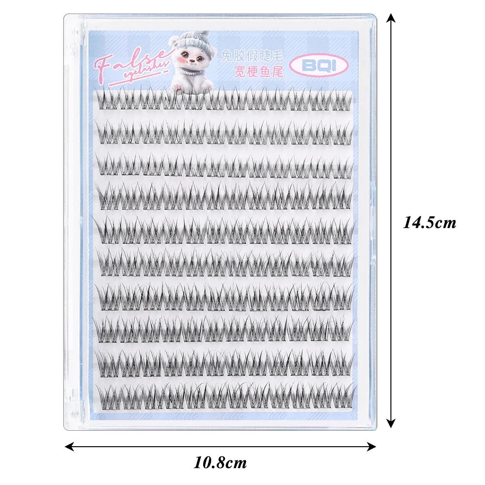 120 Teile/schachtel Einzelne Cluster Wimpern 3D Fischschwanz Seide Falsche Wimpern Natürliche 11mm Cluster Wimpern Make-Up Ausgestellte Werkzeuge