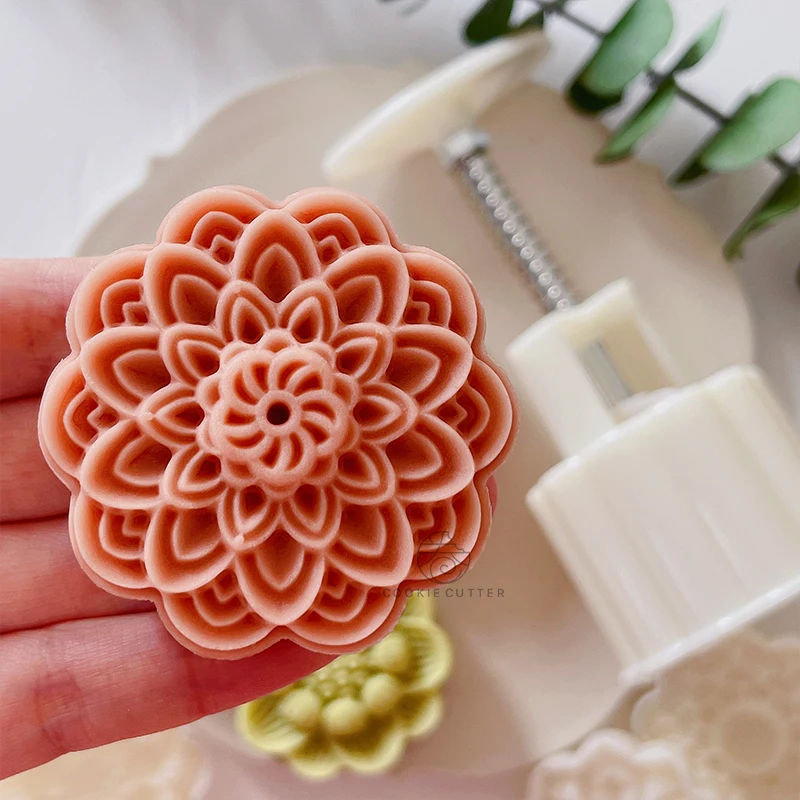 Lotus Mooncake Mold Dziesięciopłatkowy lotos Chińska tradycja Dom DIY Festiwal Narzędzia do dekoracji ciast Forma do pieczenia w kuchni