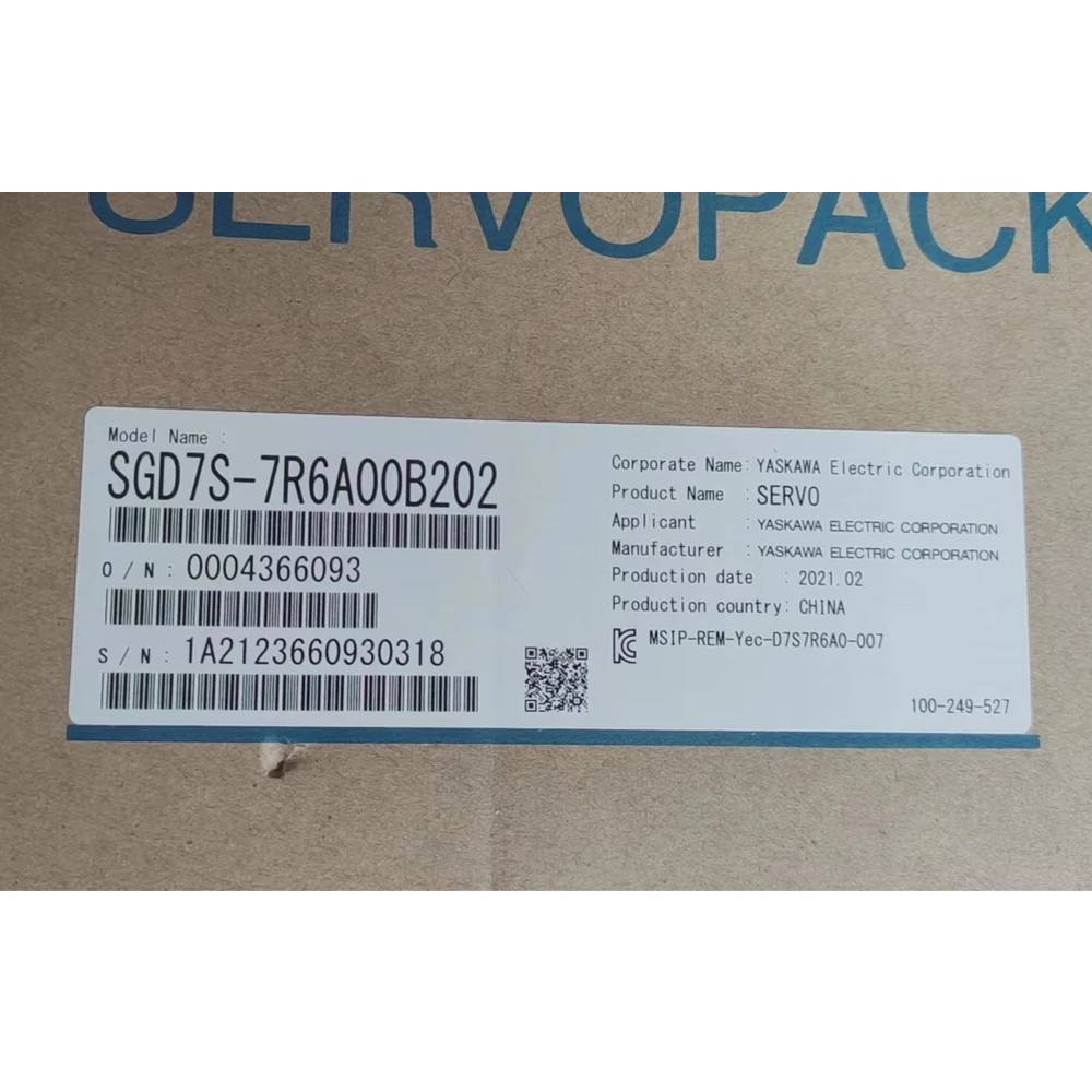 

Yaskawa SGD7S-7R6A00B202 SERVOPACK Yaskawa Servo Driver