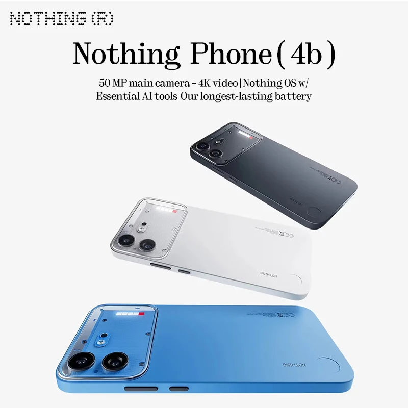 Global Version Phone Nothing Phone (4b) 6.77 AMOLED Qualcomm Snapdragon 6 Gen 4  50MP Camera 5200 mAh 33W fast charging