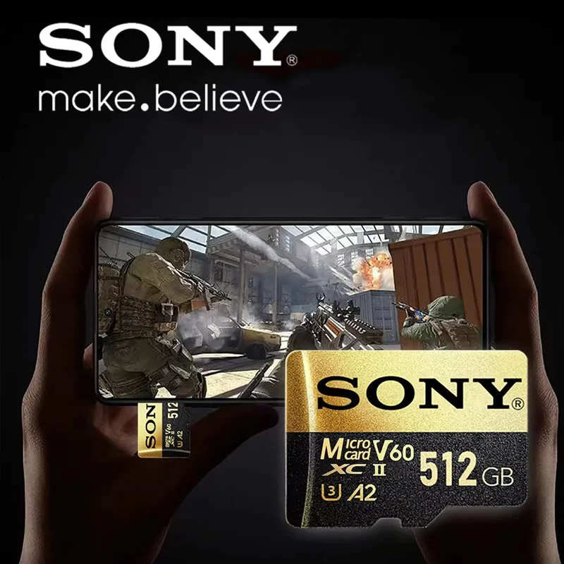 Карта памяти SONY-SD, 1 ТБ, 512 ГБ, 256 ГБ, 128 ГБ, 64 ГБ Micro SD, TF-карта, высокоскоростная, флэш-память класса 10, U3 A2, для телефона,
