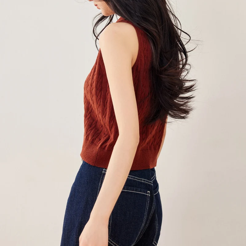 แขนกุด SLIM FIT เสื้อกั๊กสําหรับเสื้อผ้าผู้หญิงฤดูร้อน 2025 ใหม่สีทึบเสื้อโปโลเสื้อยืด Street Casual อเนกประสงค์ Crop TOP