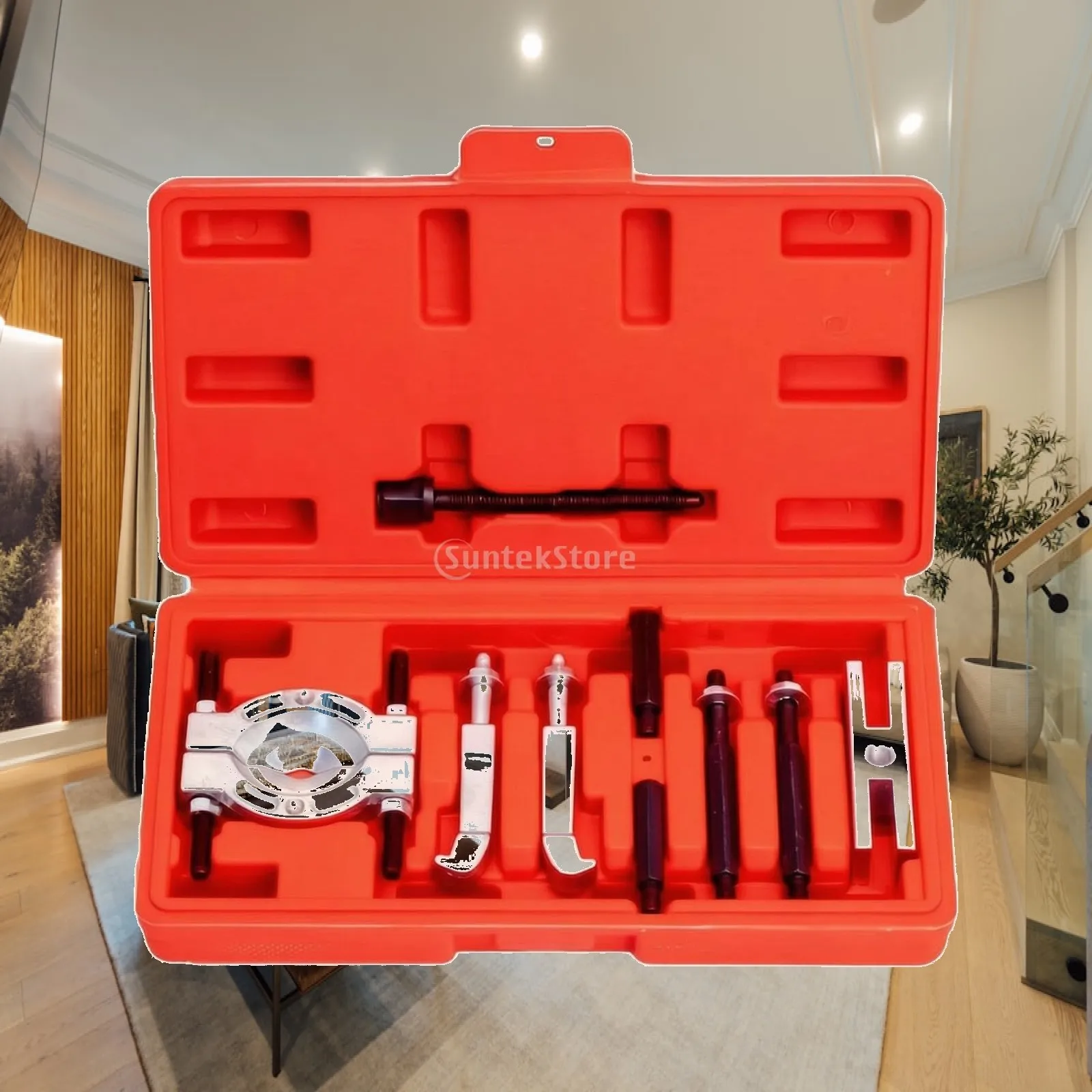 9 Pieces Bearing Removal Tool Kit Versatile Bearing Puller Kit with Case Organized Damagesafe for Mechanics, Gearbox Repair