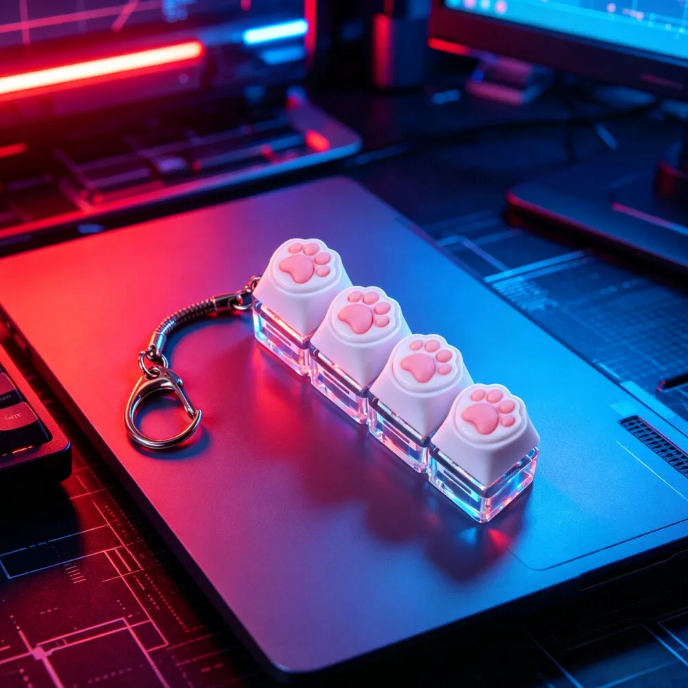 Fingertip Keyboard Keychain RGB Fidget Toy