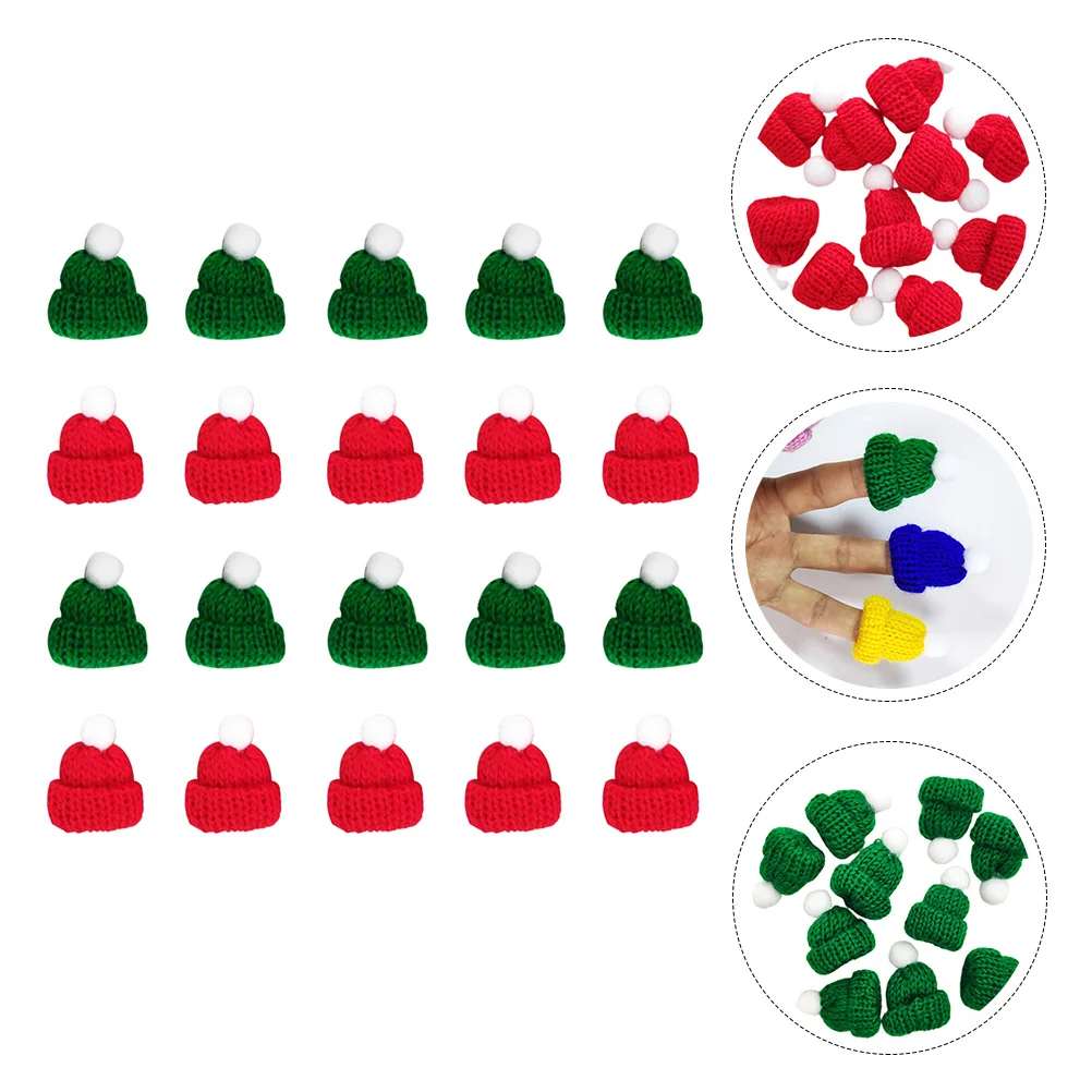 

20Pcs Woollen Hat for Decor Christmas Decoration Craft Supplies Mini Hat Accessories for Bags Shoes DIY Projects