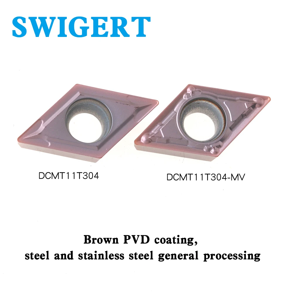 SWIGERT  high-quality 55 ° diamond-shaped NC BLADE DCMT11T304-MV GPM125 stainless steel and steel parts CNC turning heads