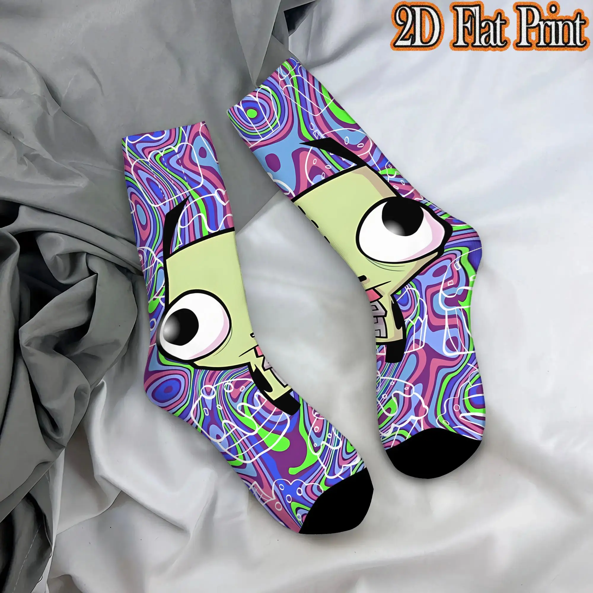 Invader Zim Anime Retro  Street Style Novelty Casual Crew Winter Sock Sports Socks