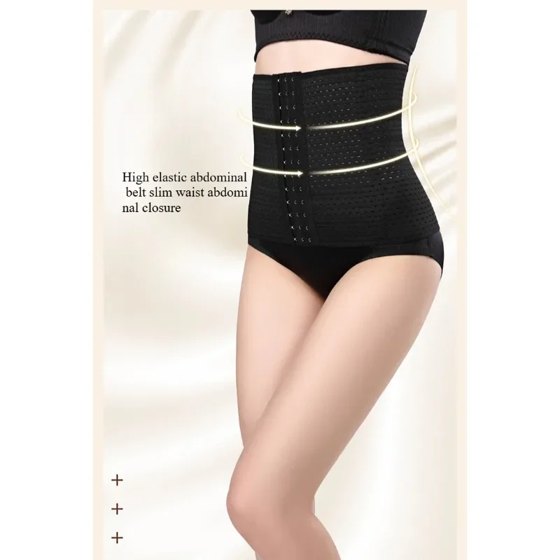 Three Row Buckle Breathable Hollow Out Women's Corset Put Away Abdomen Appearing Thin   Comfortable Soft Ladies' Waist Cinching