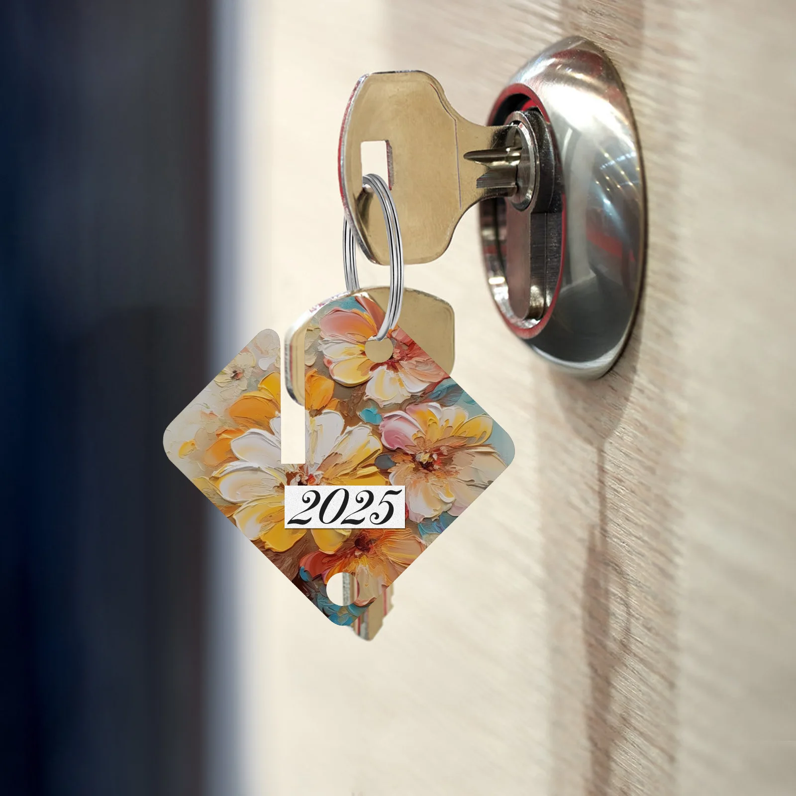 60 قطعة من علامات المفاتيح الفارغة من الأكريليك، علامات تحديد المفاتيح خفيفة الوزن، حلقات مقسمة مثالية لوضع العلامات على مفاتيح المنزل والمكتب والمدرسة #5