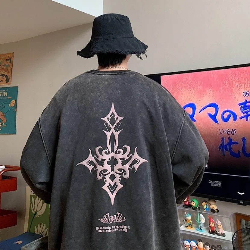 

Мужская толстовка в стиле ретро с американским дизайном, на флисовой подкладке, с длинными рукавами, осенняя, теплая, с круглым вырезом, с эффектом потертости, повседневная, уличный стиль