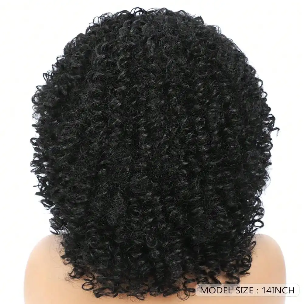 شعر مستعار نسائي أفرو قصير مجعد من MSIWIGS، شعر صناعي مقاوم للحرارة، أشقر بني وأحمر وأسود #5