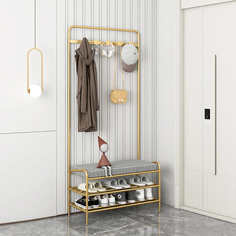 Nordic Jacket Golden Coat Hanger Rack Standing Clothes Boutique Hanger Shelves Storage Arara De Roupa Hallway Furniture XF30XP