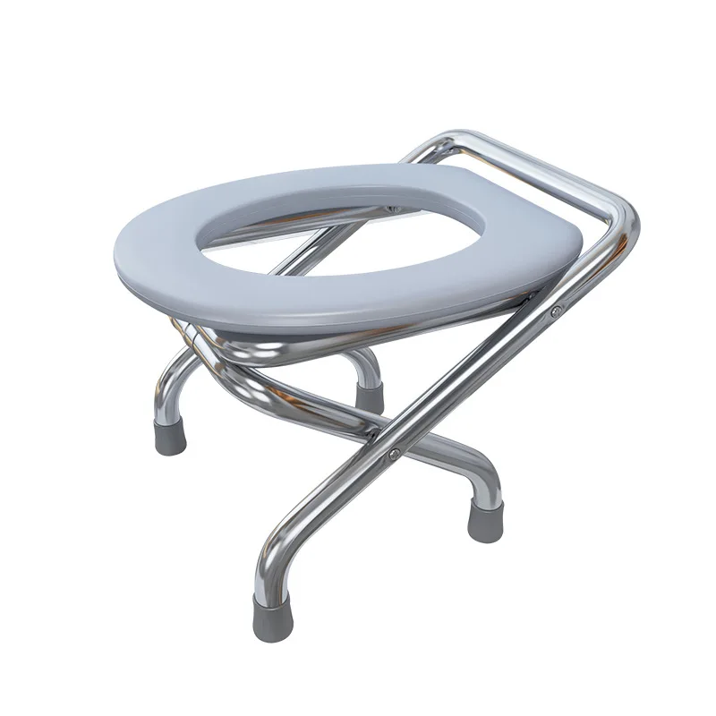 

Folding Stainless Steel Household Toilet Chair Mobile Toilet Stool Toilet Chair Patient Simple