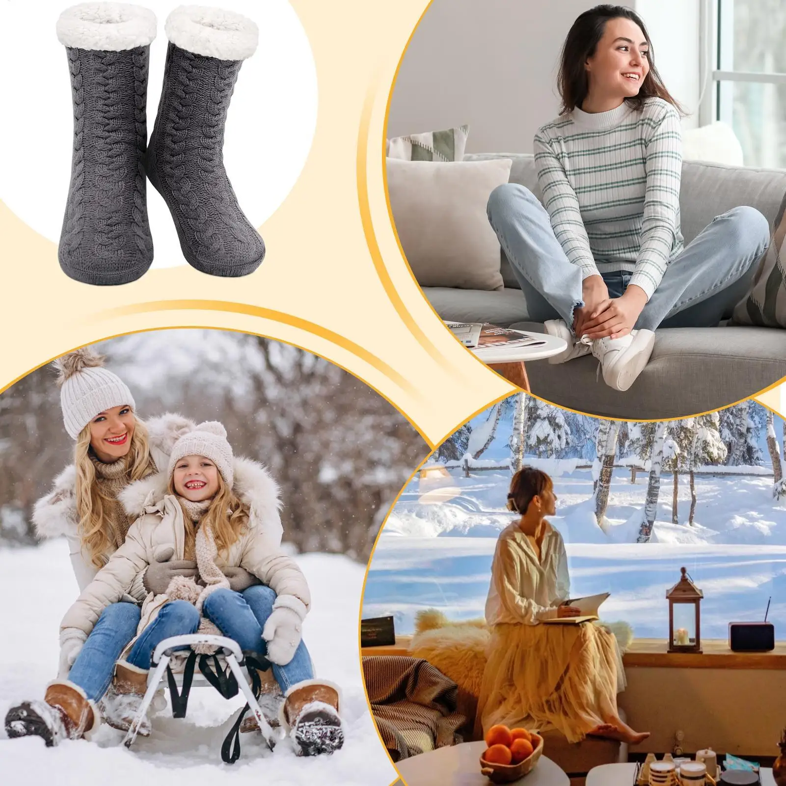 

Heating Foot Socks Anti-Slip USB Foot Warmer Heated Warming Socks For Office Travel Vacation Hotel Apartment Dormitory Farmhouse