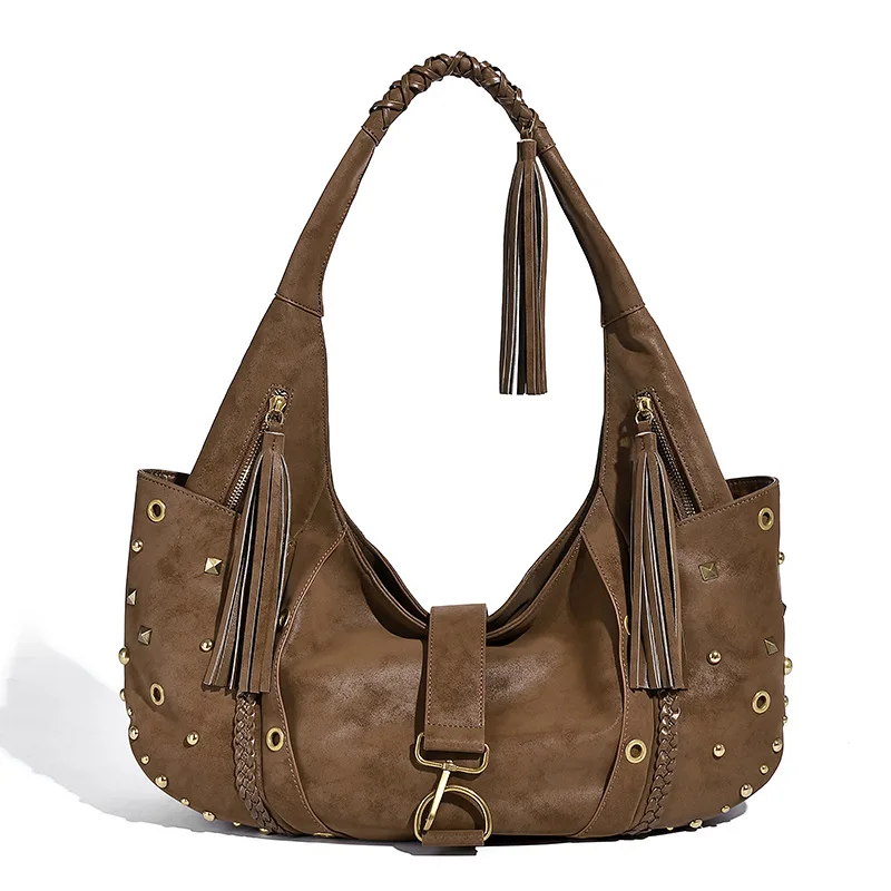 

Women PU Leather Handbags Large Tote Top-handle Tassel Shoulder Bag Shopping Pack Multifunctional Satchel Lady Hobos Big Purse