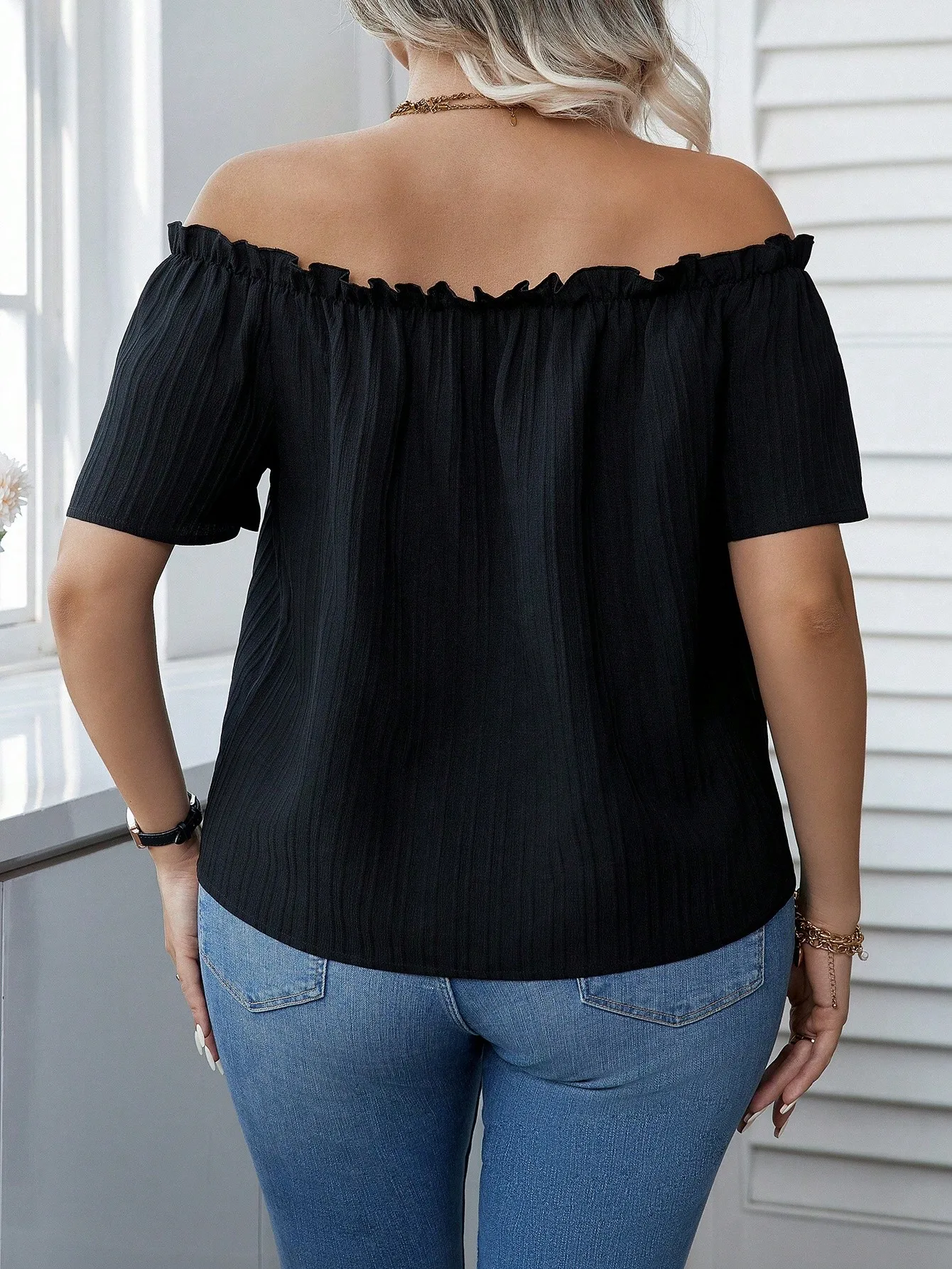 여성용 섹시한 오프숄더 블랙 블라우스, 러플 장식의 짧 - Blouse Off Shoulder 리뷰 및 가격
