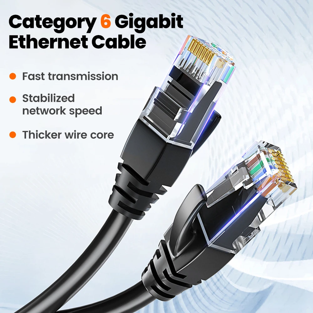 High Speed 1000Mbps Cat 6 Ethernet Cable UTP RJ45 Network Patch Cable for PS5 PS4 Xbox PC Internet Modem Router Cat6 Lan Cable