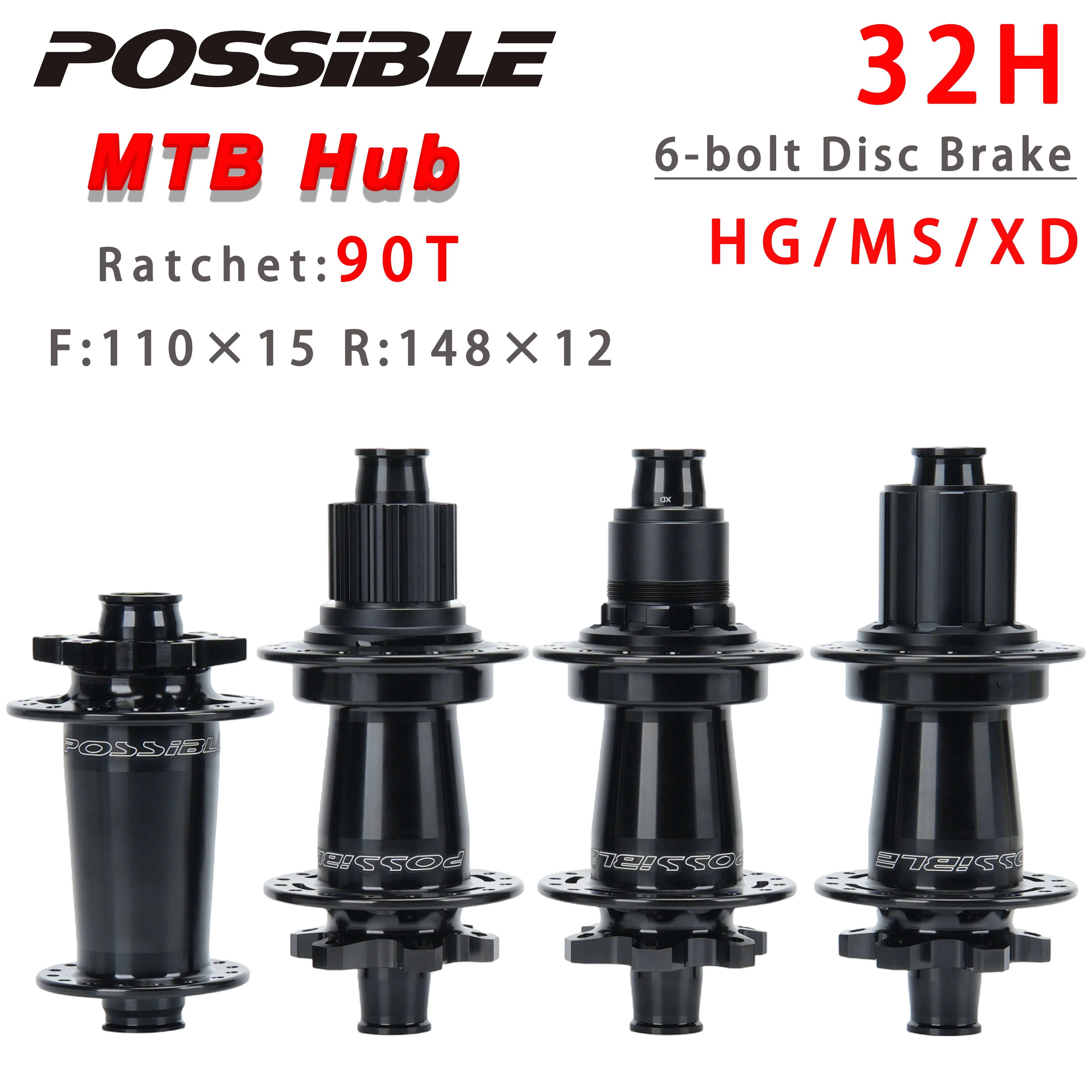 

Велосипедные ступицы POSSIBLE Ratchet 90T, черный герметичный подшипник, 6 болтов, спицы дискового тормоза, 32 часа, J-Bend BOOST 110 148, ступица колеса MTB HG/XD/MS