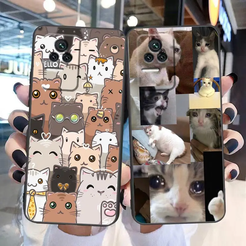 Phone Case For Redmi K40 K30 K20 12C 10 10C 9T 9C 9A 9 8A 8 7A 7 6A 6 5A 5 4X 4A Pro Plus 5G Fundas Capa Cute Funny Crying Cat