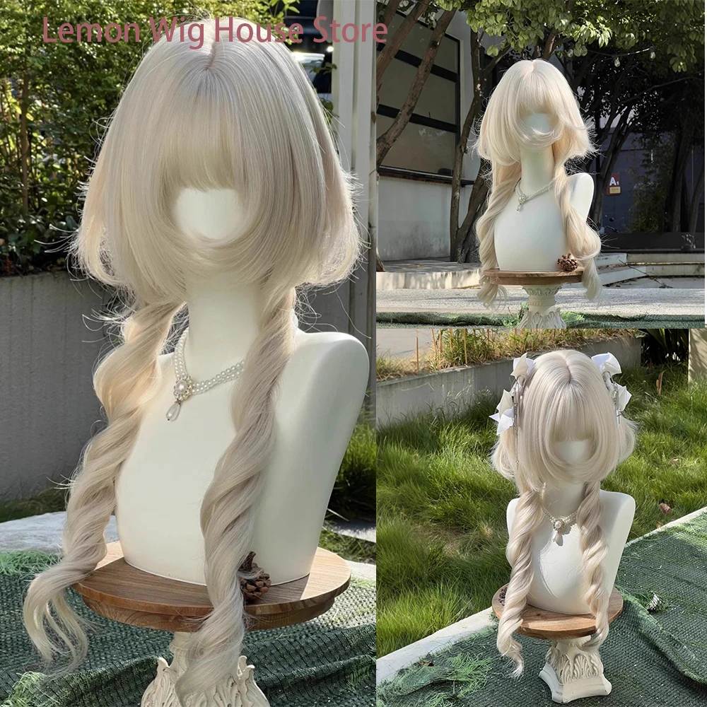 

Светло-золотистый длинный кудрявый парик для женщин, в стиле римских локонов, принцесс, Лолиты, для косплея, термостойкий синтетический парик