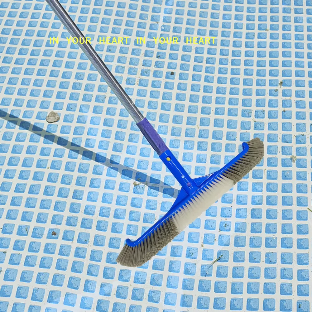 【X】Heavy Duty Swimming Pool Brush Head Stiff Durable Bristles Curved Design for Inground Above Ground Pool Cleaning