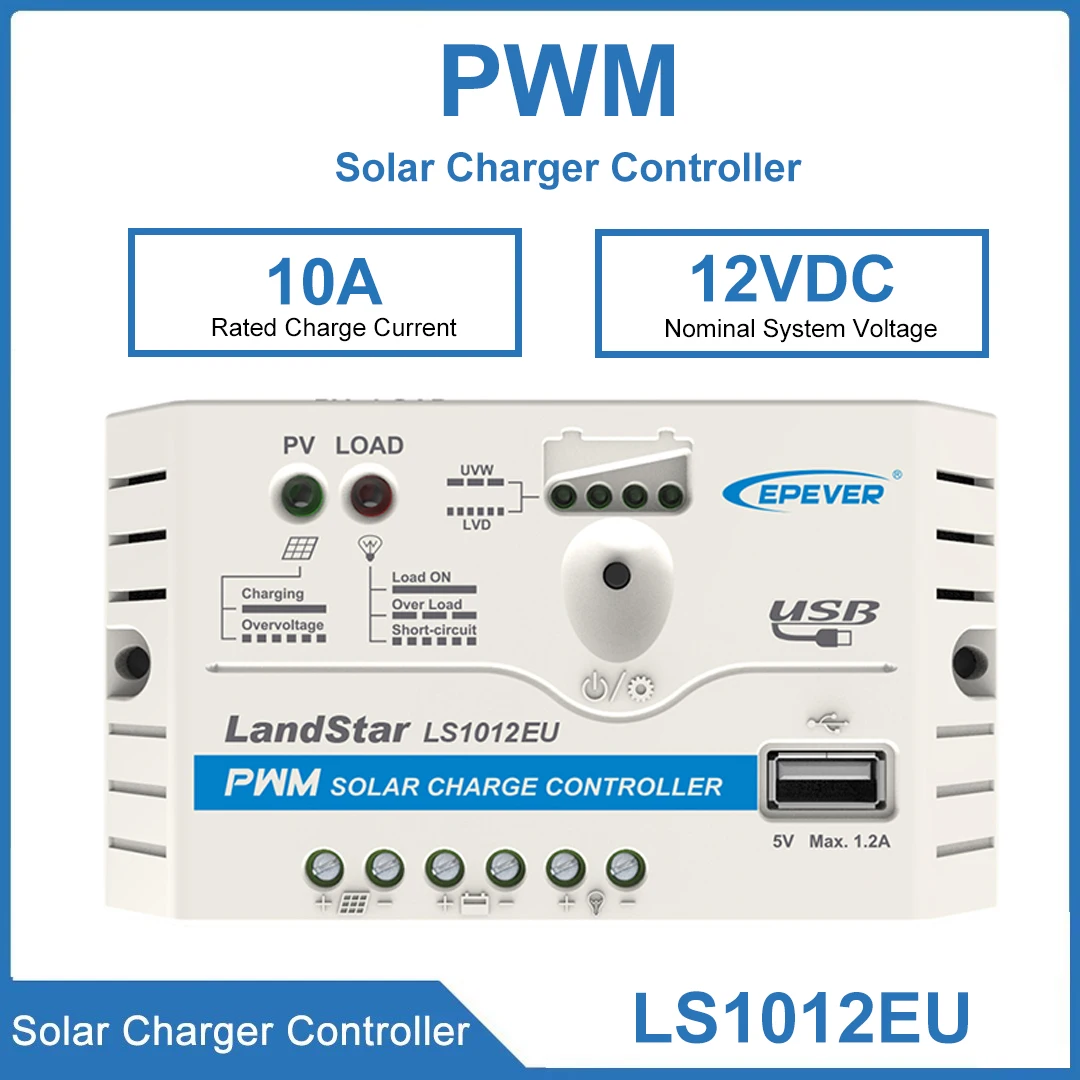 

EPEVER LS1012EU 10A Solar Charge Controller Max Pv Input Voltage 30V MPPT Controller Multiple Protection Functions