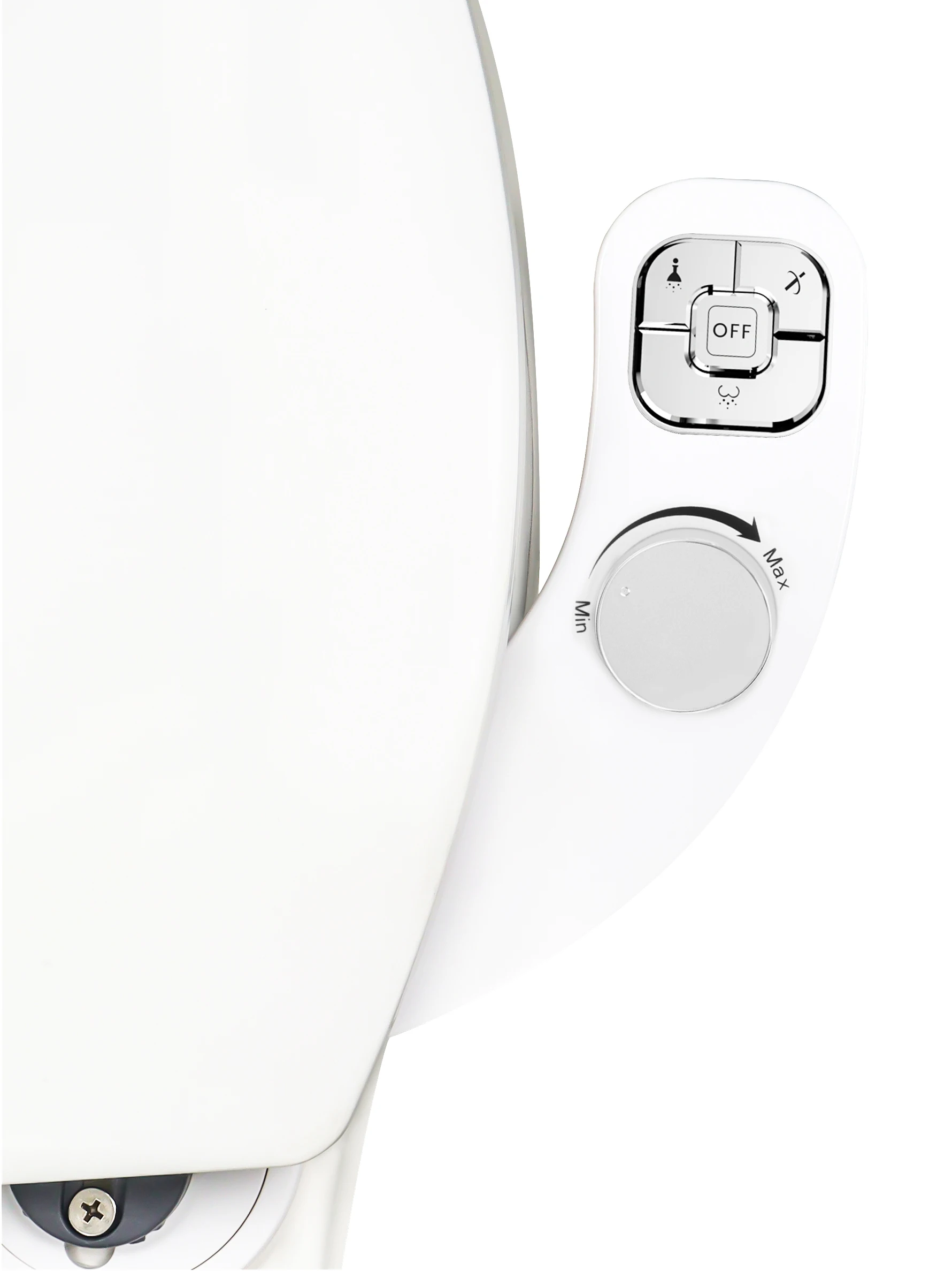 SAMODRA Knopf-Bidet – nicht elektrisch, selbstreinigende Doppeldüse (vorne und hintere Waschung), Süßwasser-Bidet, Toilettensitzaufsatz – Detail 8
