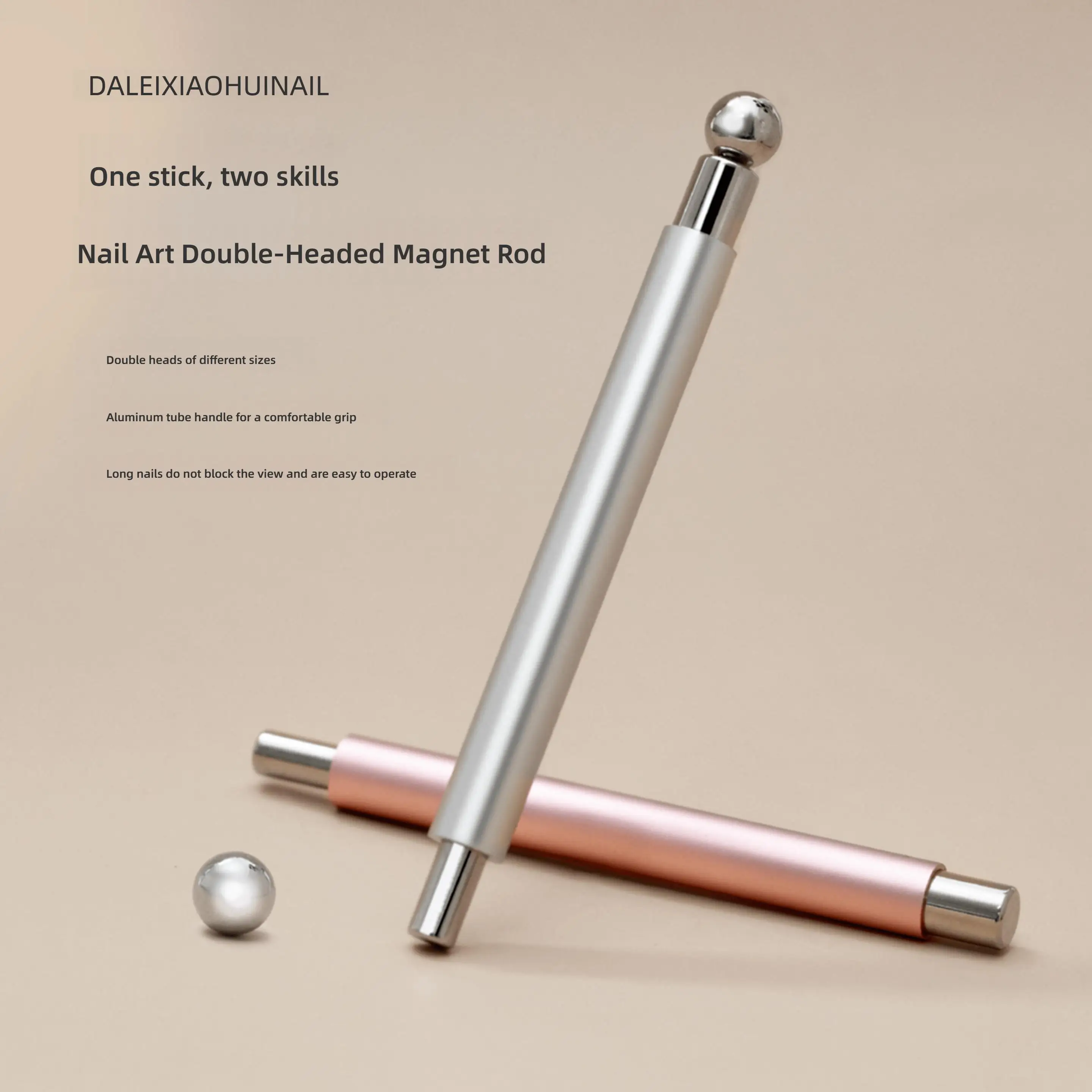 1 stuks dubbele kop cat eye nagelmagneetpen met stalen kogel multifunctionele sterke magnetische stok voor nagelgellak manicure gereedschap