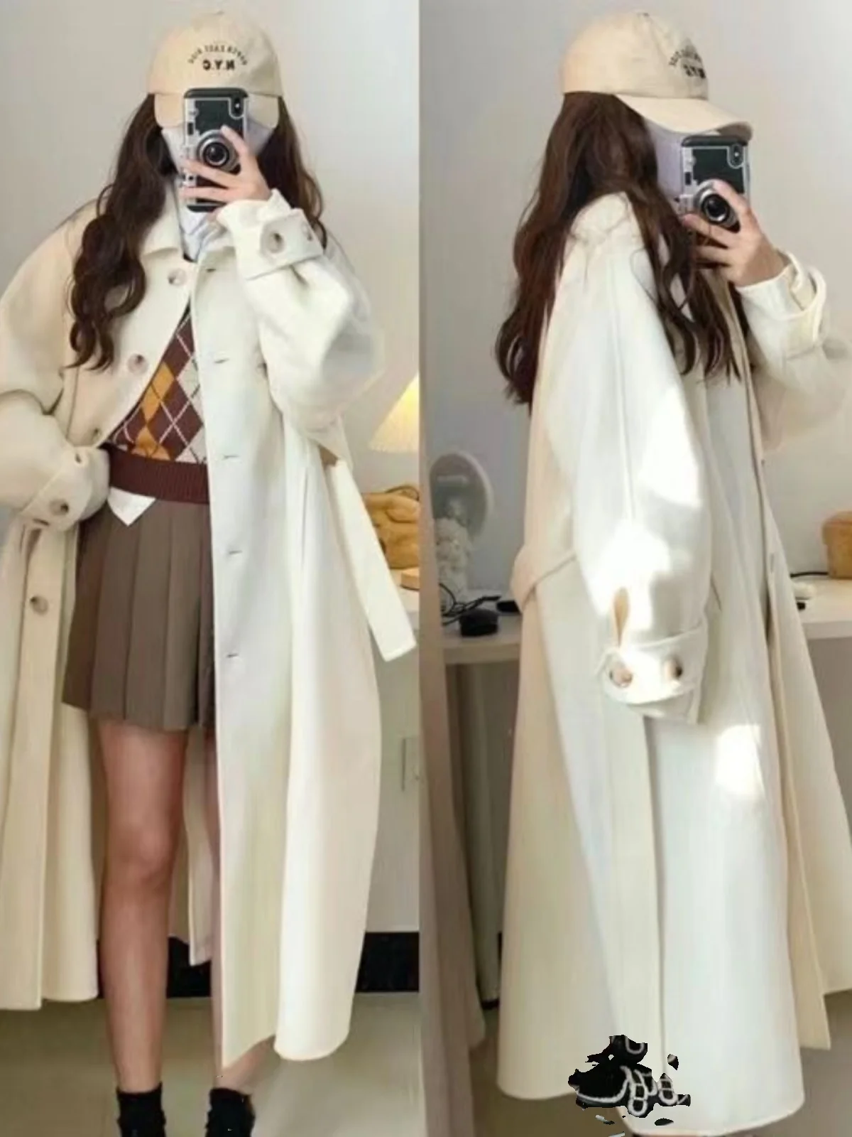 

Женское шерстяное пальто в корейском стиле: свободный крой, комфортное, мягкое, осенне-зимнее, новинка, модное, нежное на ощупь