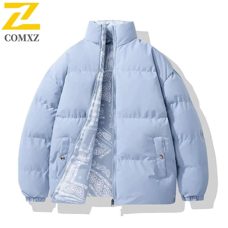 COMXZ 2025 Men Reversible Camo Jacket Winter American style Fleece Lined Thickened Tactics Waterproof and Windproof Outdoor Coat
