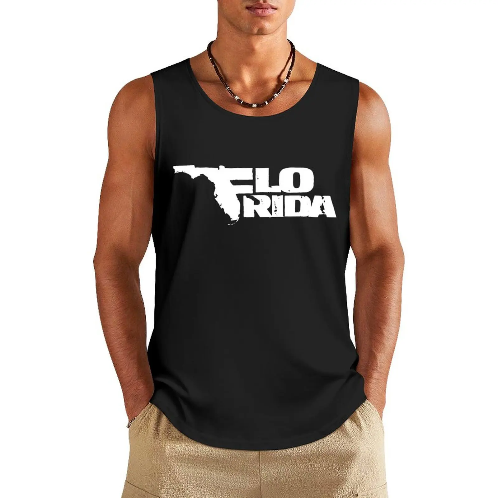 Flo. rida. logo cover Tank Top Man gym clothes t-shirts for Men's gym