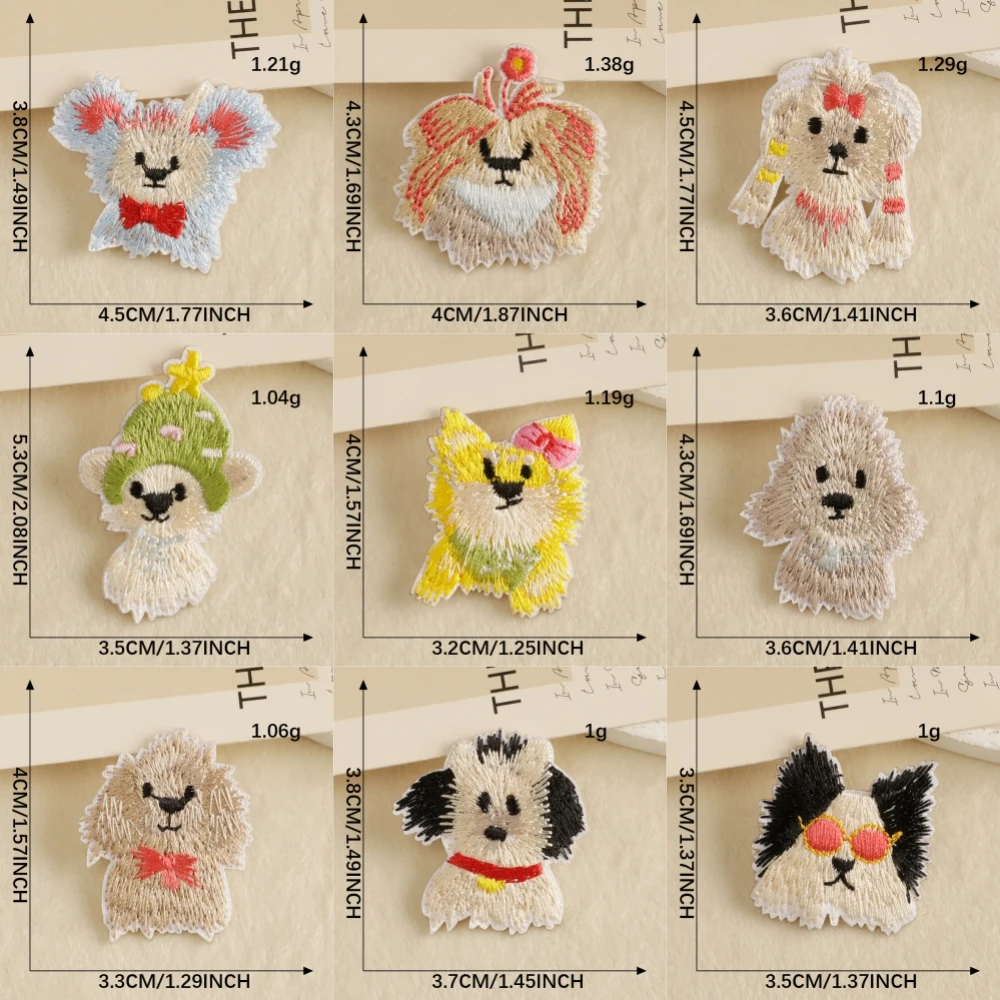

Self-Adhesive Badges Cute Cartoon Dog Computer Embroidery Animal Patches for DIY Clothing Bags And Accessories Decoration
