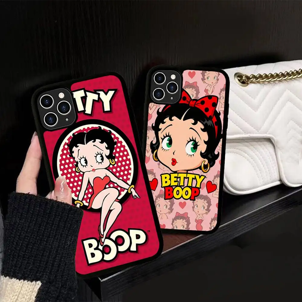 B-Betty Girl B-Boops Phone Case For Iphone 11 12 13 14 15 Pro Max 17 16 Plus Hard PC+TPU Back Cover
