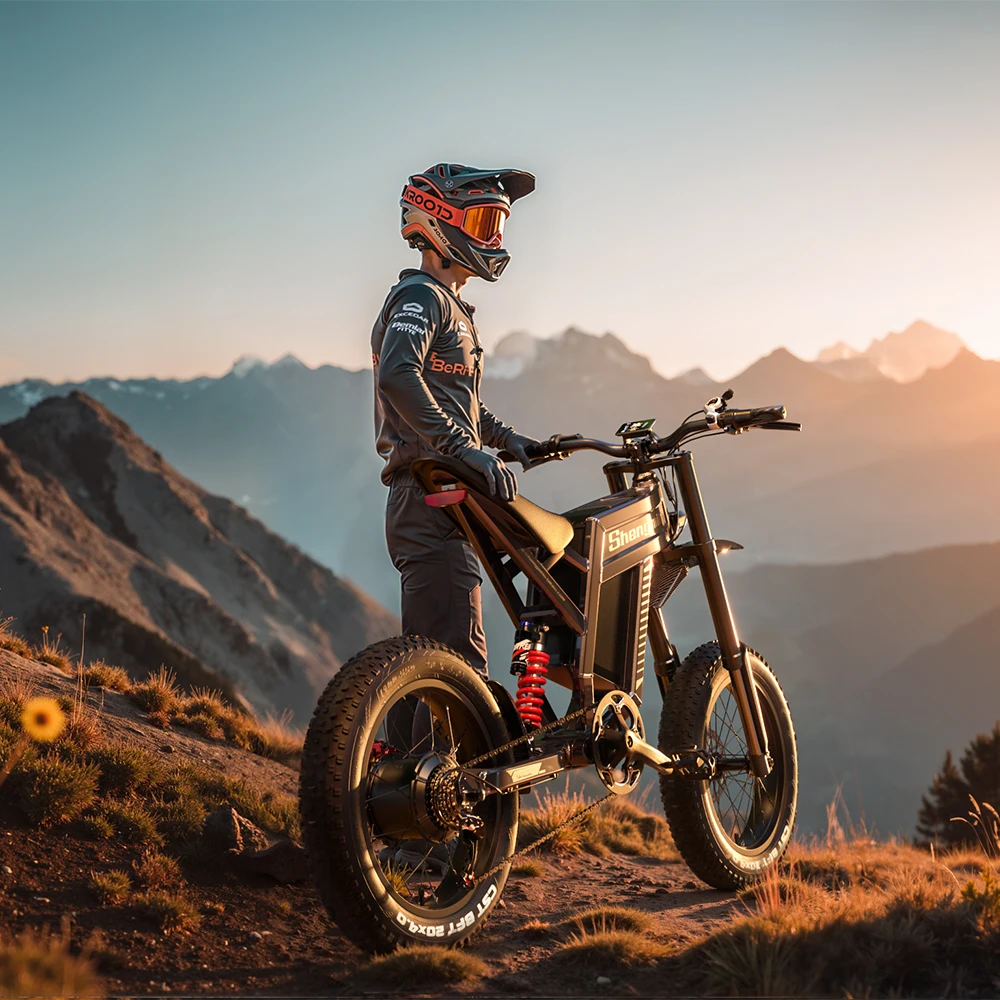 60V 1500W 35Ah Aluminum Alloy Sport Electric Mountain Bike Brushless Rear Hub Motor Lithium Battery Fat Tire Off-Road Dual