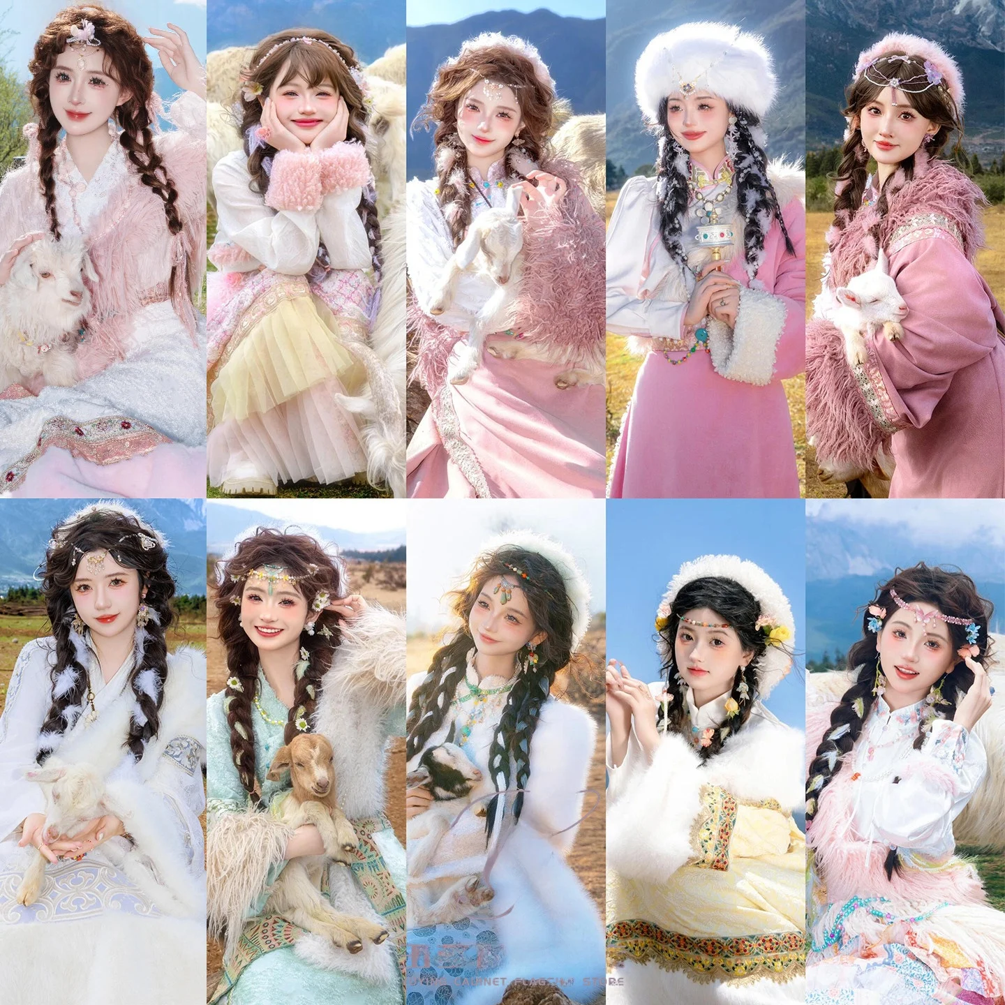 

Tibetan Women's New Sle Studio Photoaphy Costume Fre Girl Ethnic Minori Minori Nationali Stage Performance Outfit