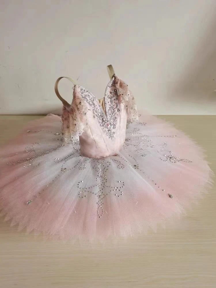 Fairy Doll Ballet Dance dress Custom pink Sleeping Beauty Variations Flash Diamond Dress Nutcracker performance dress