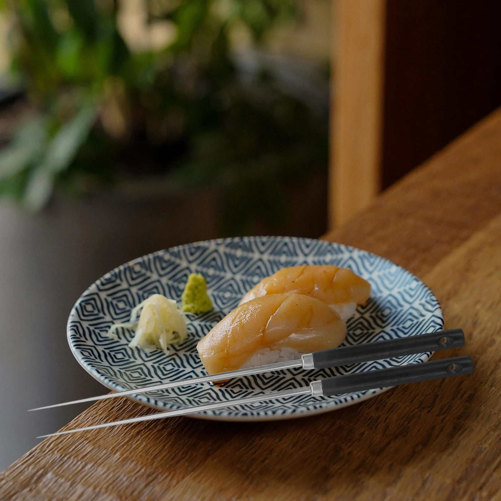 

1Pair Stainless Steel Chopsticks Japanese Style Lightweight Anti-Slip Reusable Heat-Resistant Home Dining Tableware