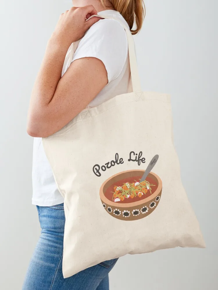 Bolso de mano Pozole Life, bolsos de mano para hombre, bolso de tela para mujer, bolso de compras para mujer