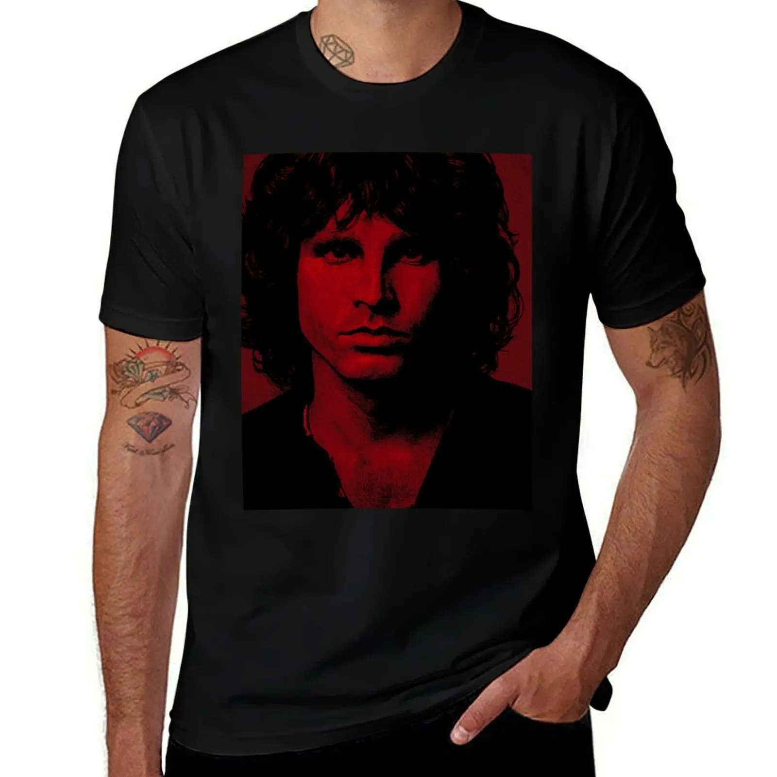 

Jim Morrison Red Art TheAmericanPoet The Doors T-Shirt anime shirt plus size men clothing