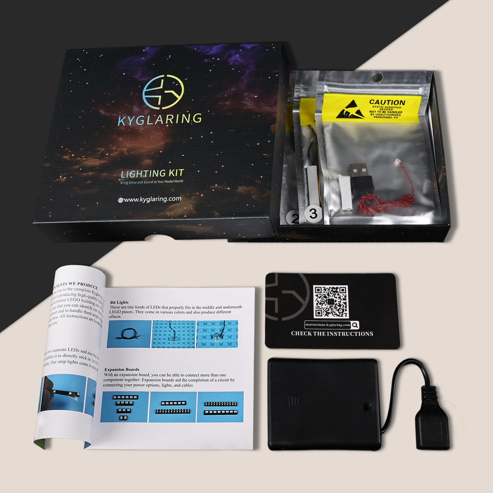 Kyglaring LED-lichtset geschikt voor Lego Porsche 911 10295 bouwsteen decoratieve lamp exclusief model