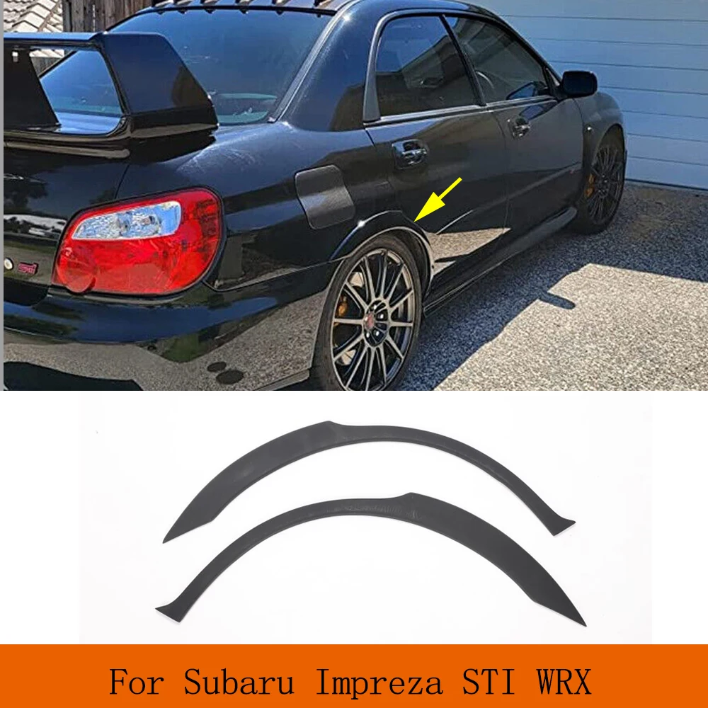 

For Subaru Impreza STI WRX 2002-2009 PU Black Car Rear Wide Wheel Arch Flares Trim 2PCS Racing Body Kits Rear Wide Fender 2pcs